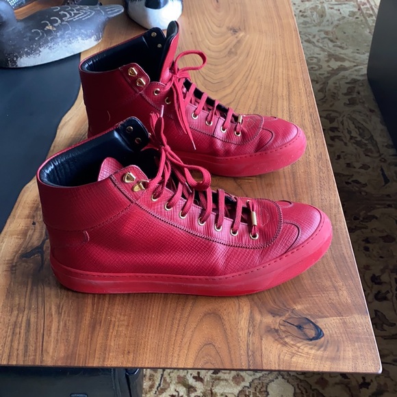 JIMMY CHOO High Top Leather Runners - Picture 2 of 7